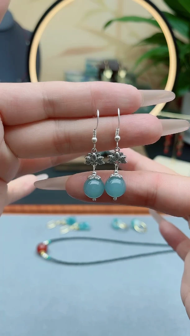 玛瑙/玉髓耳饰银S925镶嵌01