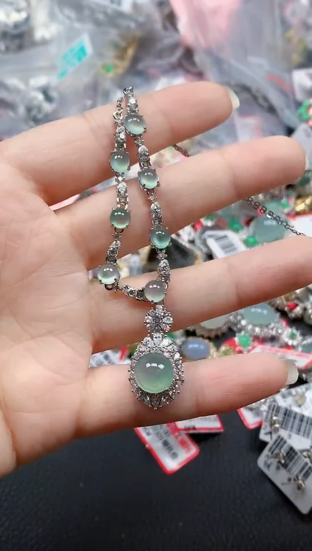 银S925镶嵌戒指翡翠天然A货缅甸翡翠