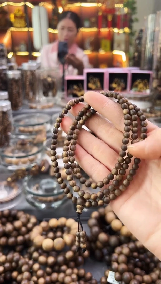 沉香手串棋楠西瓜叶沉浮圆珠多圈