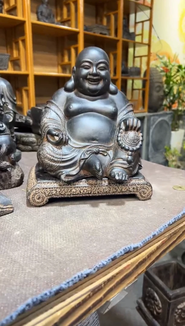 陶土【火山泥】大肚佛+小江枫底座