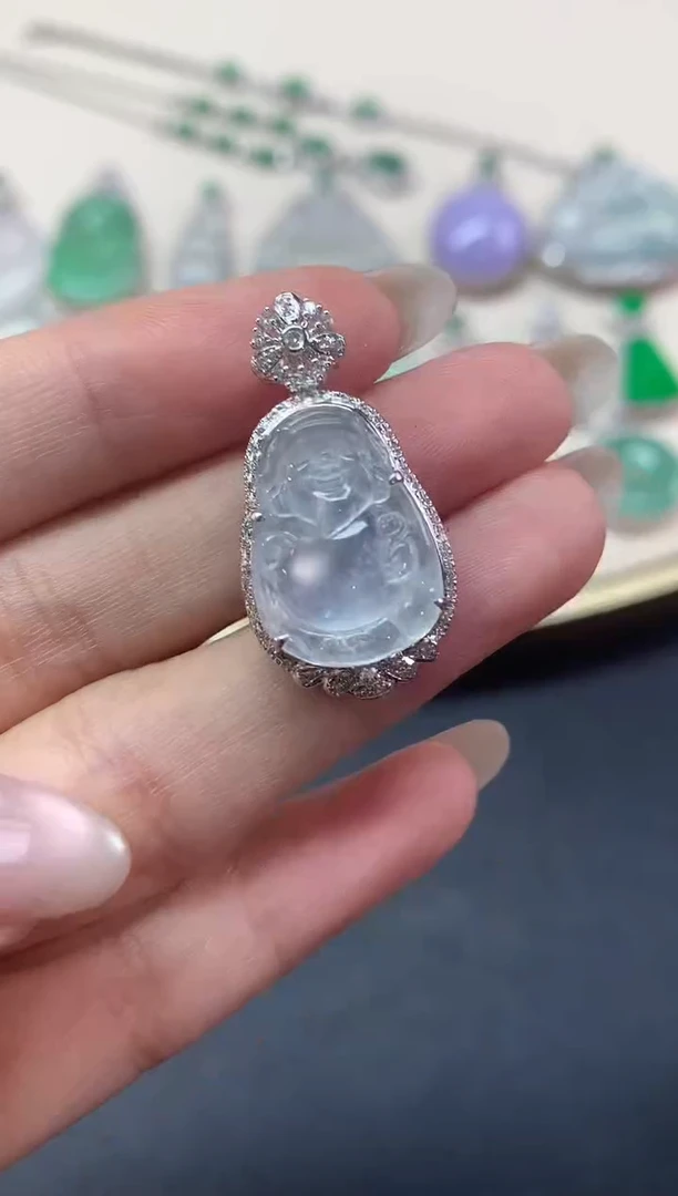翡翠18K金镶嵌吊坠(不含链)吊坠(不含链)|12800+0