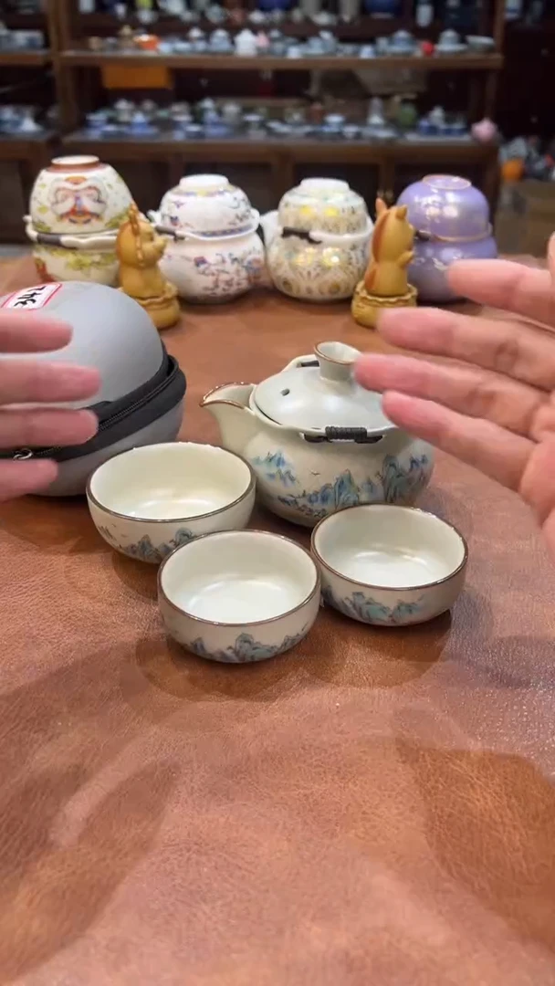 真的很便宜会开片的旅行茶具