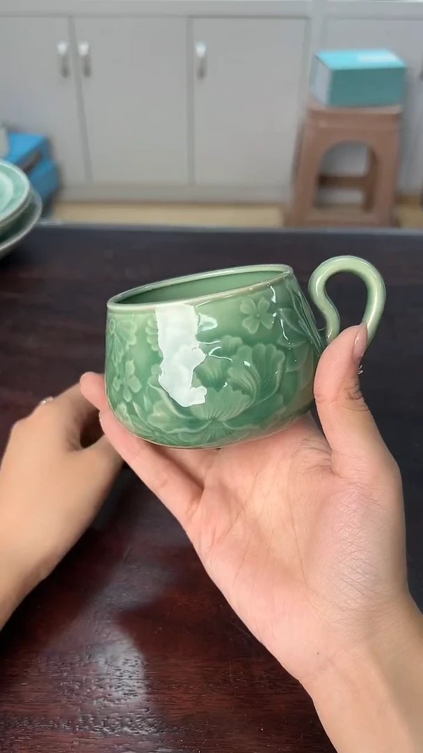 龙泉云间青瓷小米茶器