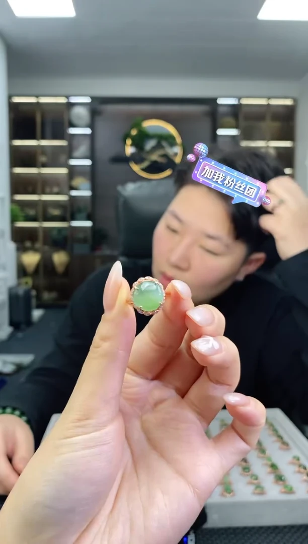 银S925镶嵌戒指和田玉4