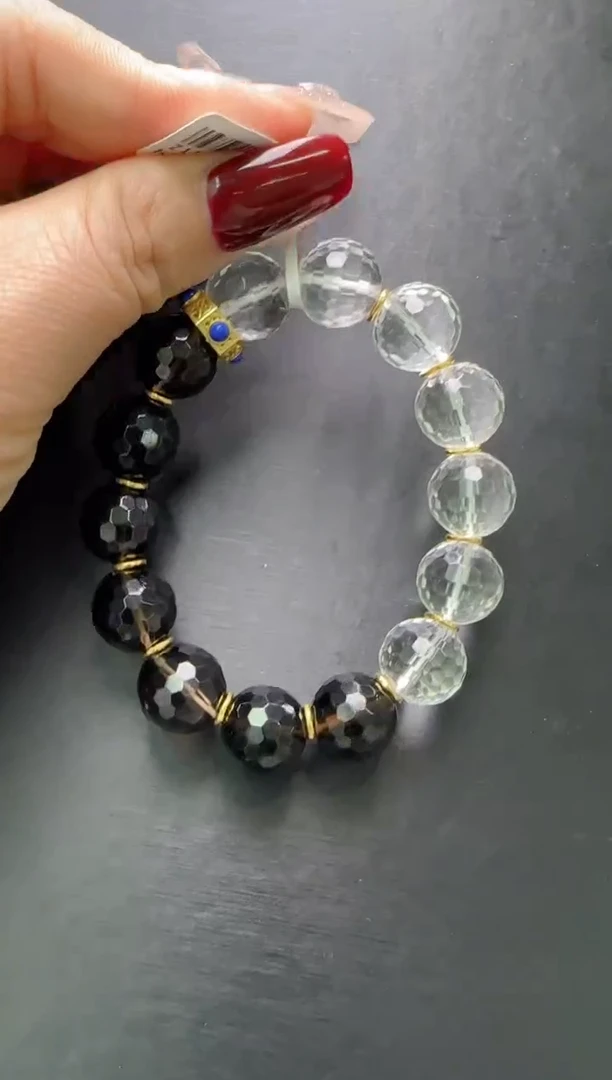 【闪购商品】水晶手串未镶嵌白茶水晶切割珠手串 Z11379