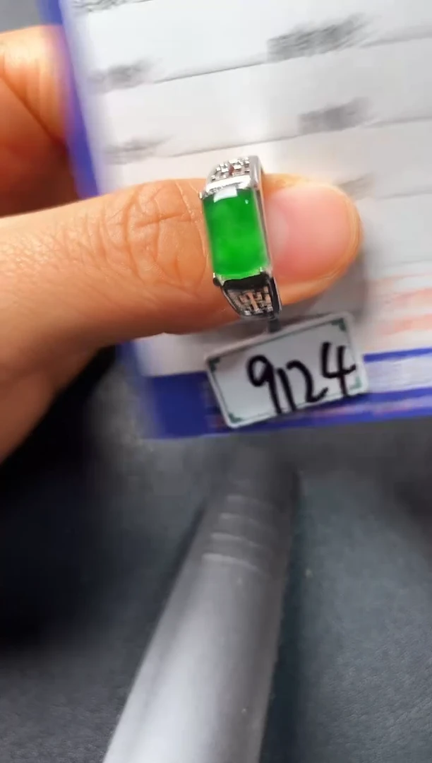 银S925镶嵌戒指翡翠2222222