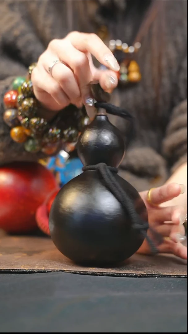 【闪购商品】XV211大漆酒葫芦不包手串及旋转底座