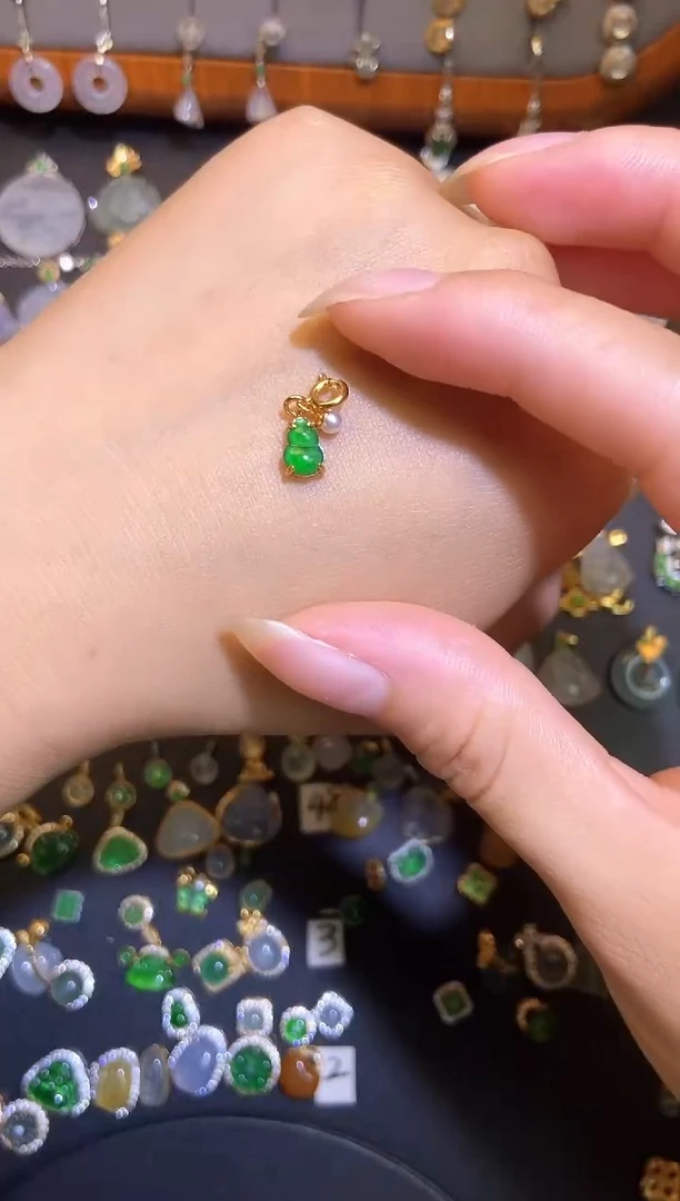 翡翠银S925镶嵌吊坠(不含链)天然A货翡翠