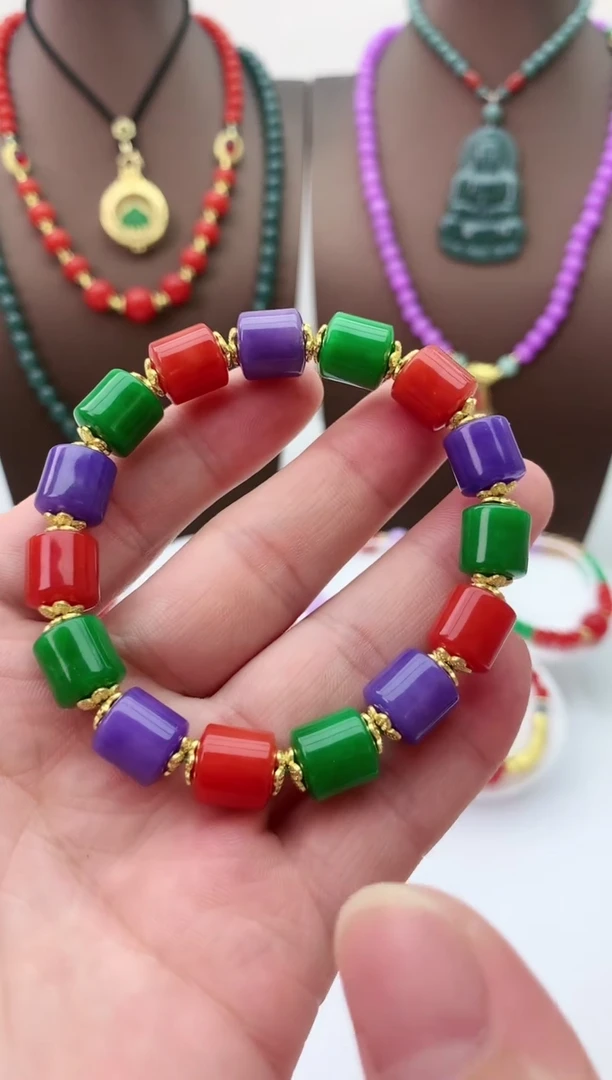 【闪购商品】翡翠手链14K金镶嵌S111手链