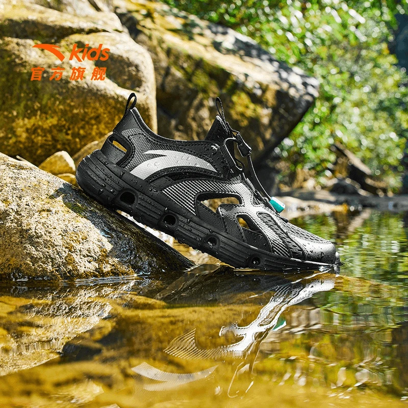 安踏儿童框子鞋凉鞋2025新款舒适透气休闲百搭沙滩-332526901R-ZB