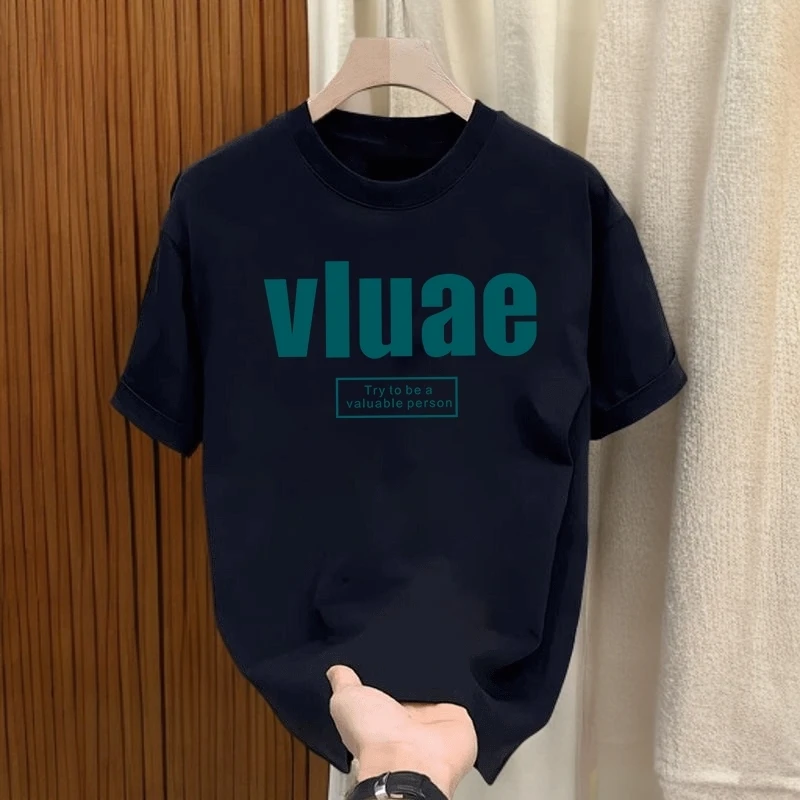 2025夏季新款美式薄款短袖潮流男士百搭白色宽松休闲半袖男女同款