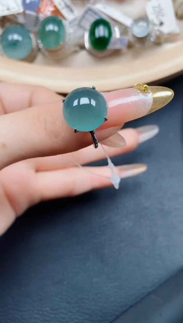 【闪购商品】翡翠戒指银S925镶嵌翡翠