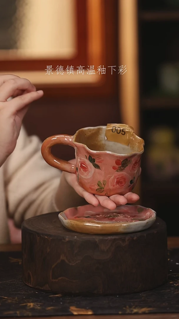 陶瓷景德镇高温釉下手绘陶瓷@L005@