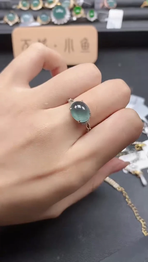 翡翠戒指银S925镶嵌51511