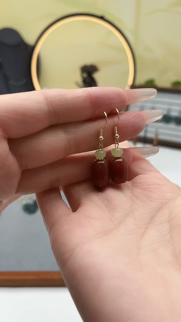 未镶嵌耳饰玛瑙/玉髓961老邢