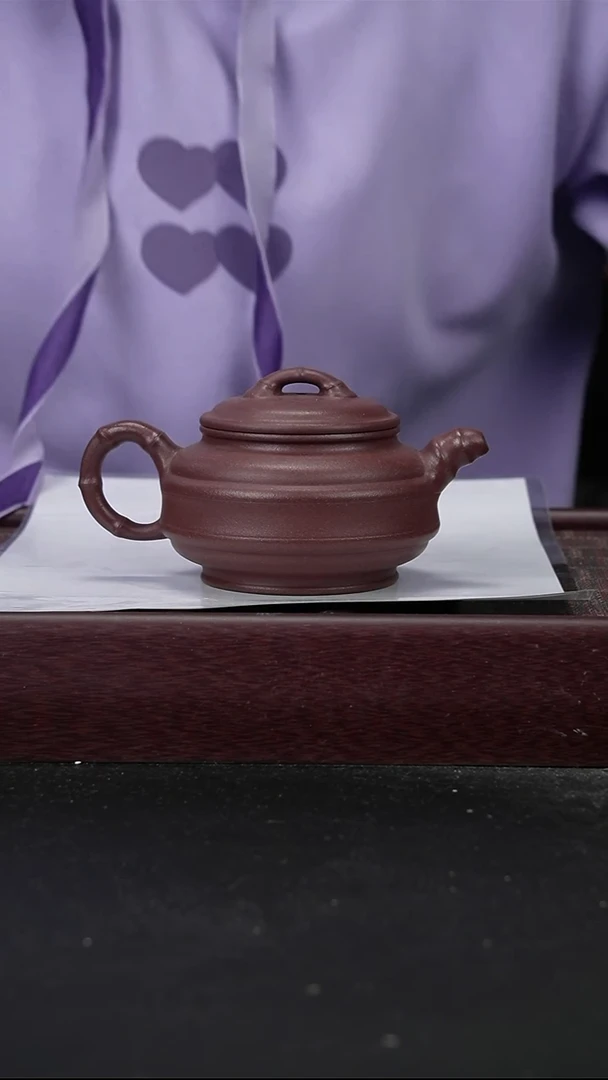 茶壶紫砂zq底槽青 双线竹鼓