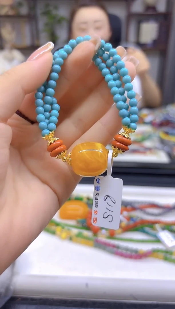 未镶嵌蜜蜡手链DIY款S118