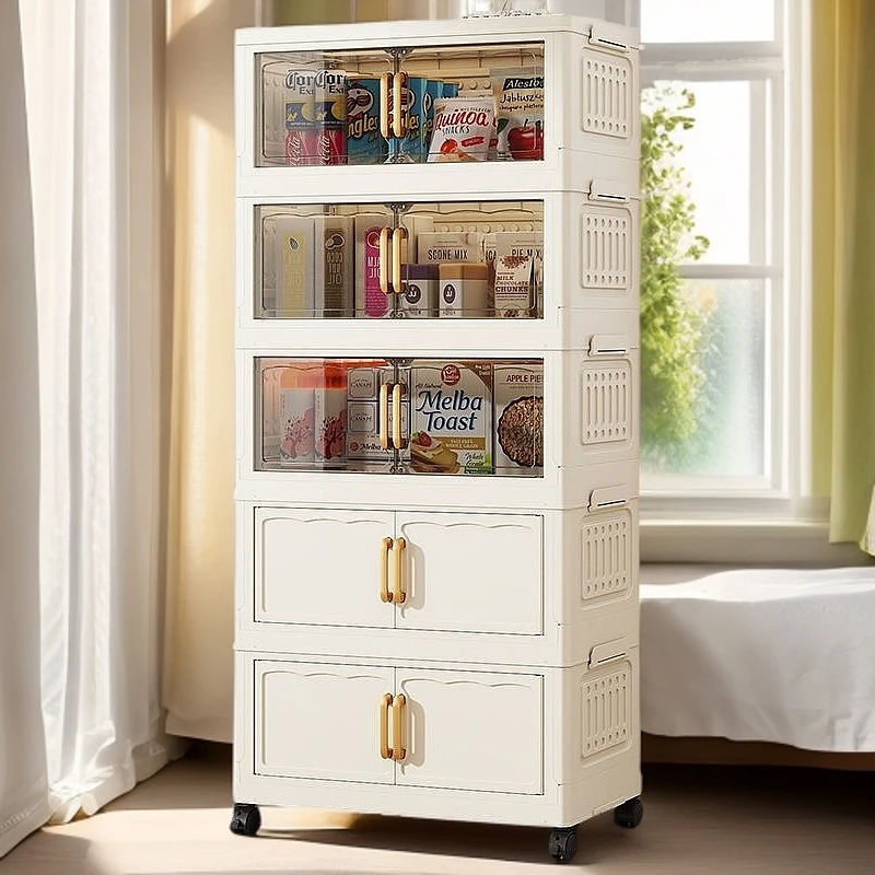 （50CM面宽拍四层发五层）家用收纳柜送顶盖送万向轮到手五大层