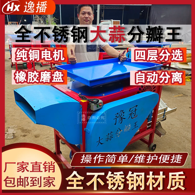 新款中大型大蒜分瓣机不锈钢筛网四级分离大蒜分瓣筛选一体机