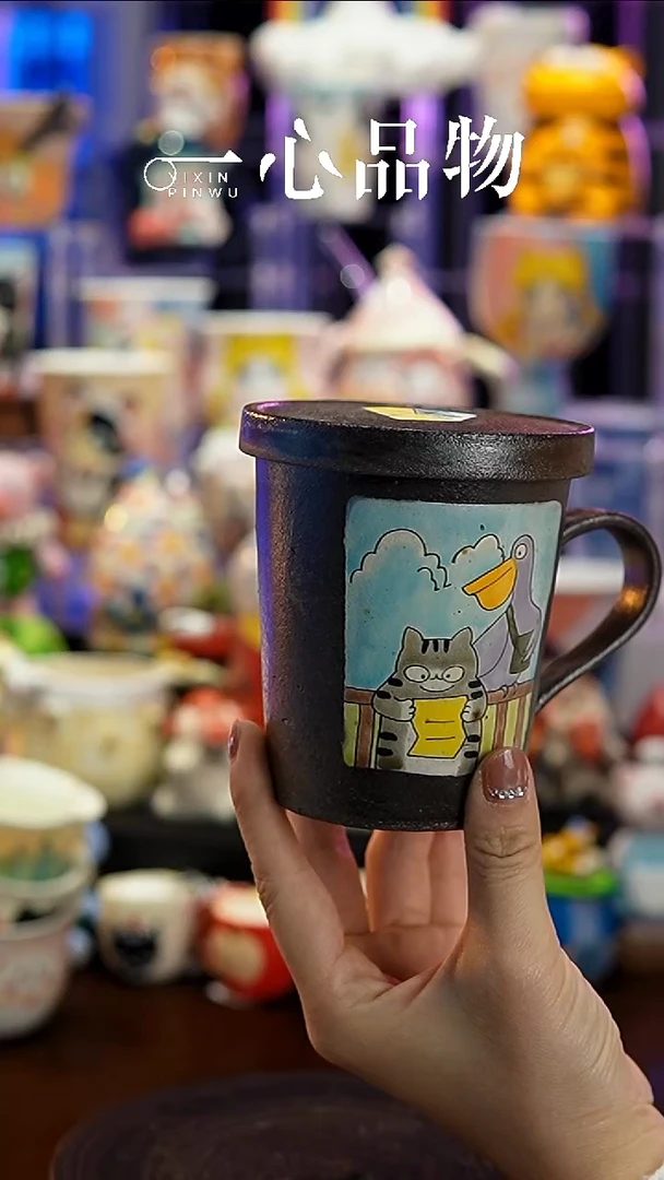 杯子瓷A204景德镇手工手绘杯子摆件