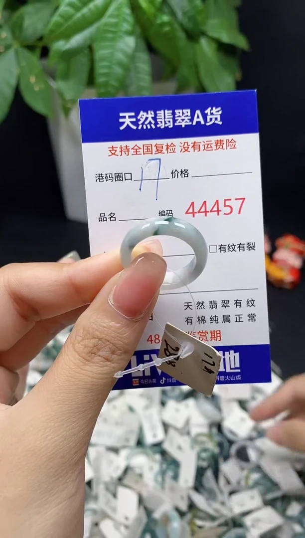 翡翠戒指未镶嵌 天然翡翠戒圈4457