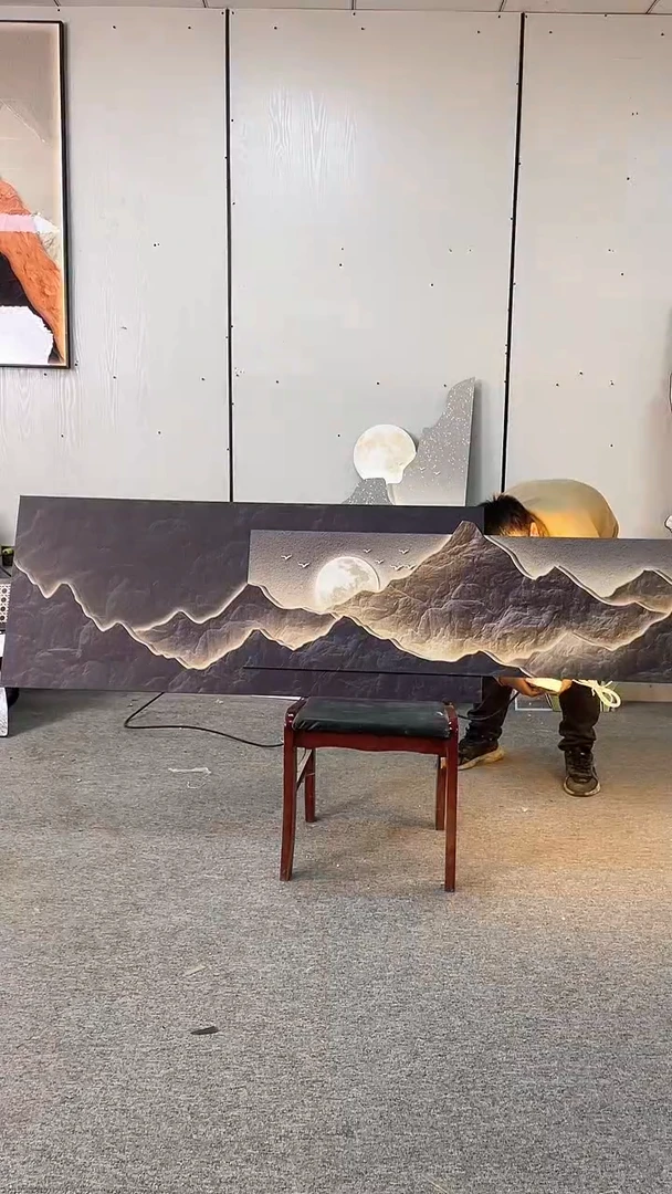 横款腾彩工艺装饰画定制-60*210