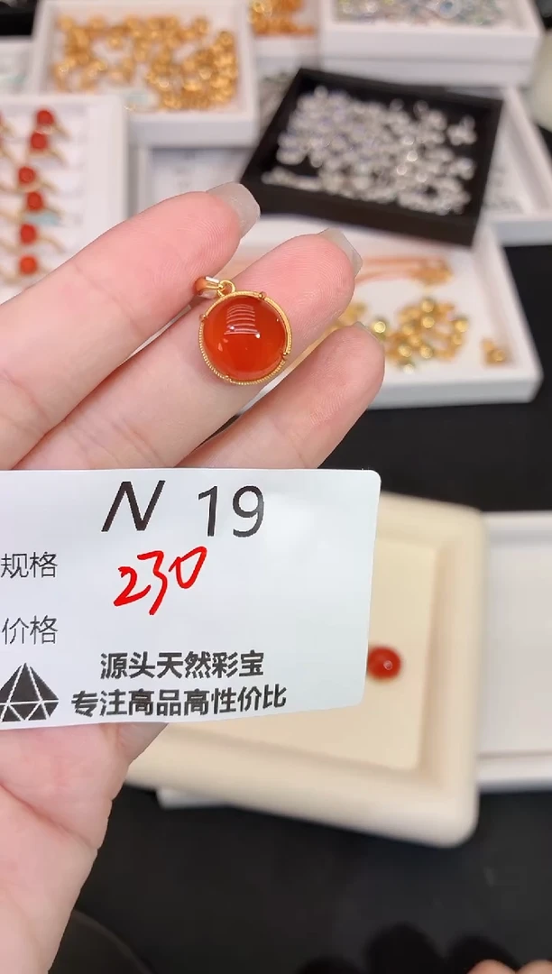 吊坠(不含链)银S925镶嵌南红玛瑙多样性发一N19