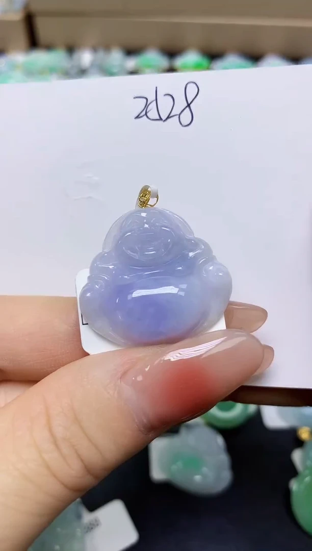 翡翠18K金镶嵌颈饰 天然缅甸翡翠A货
