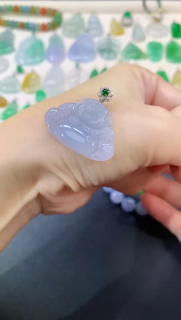 翡翠18K金镶嵌吊坠(不含链)佛公|880