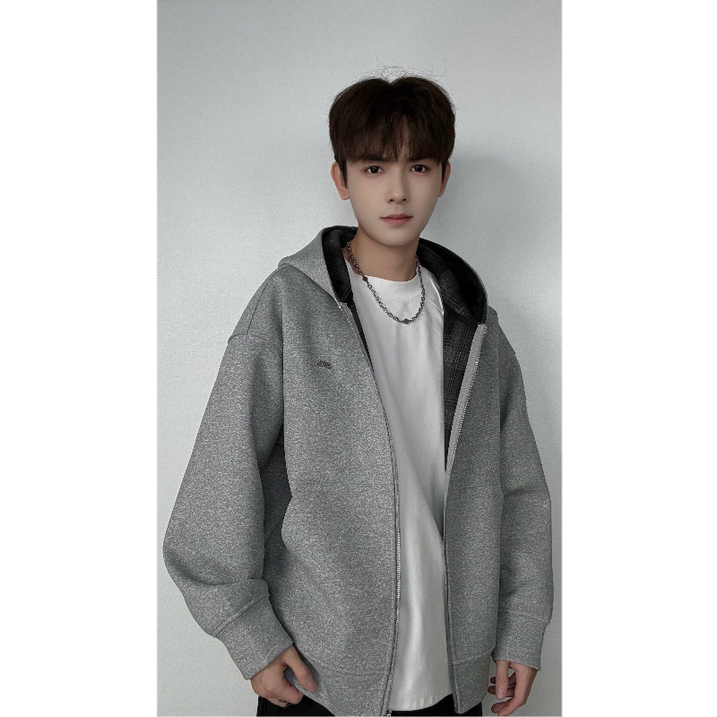 【YIPIN】秋季上新连帽拉链外套男款常规卫衣纯色极简archivum卫衣