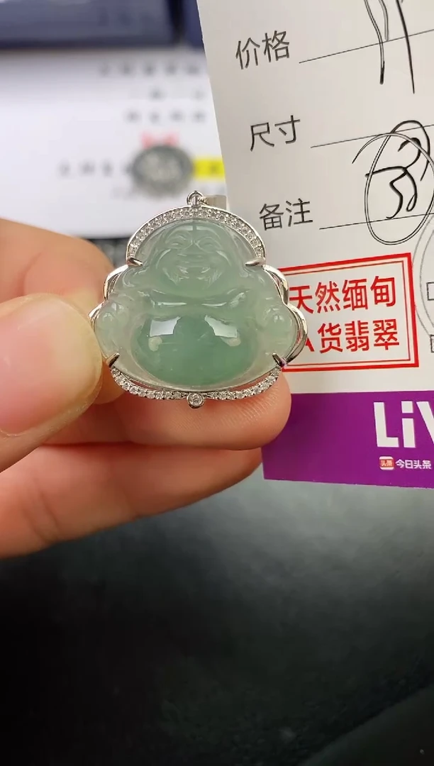 颈饰银S925镶嵌翡翠谁****举挂件