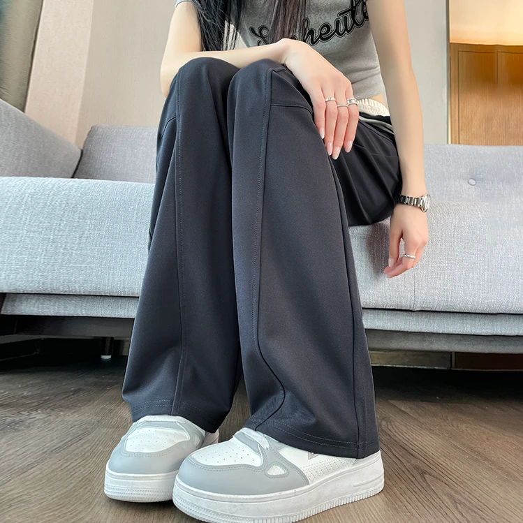 窄版阔腿裤女薄款运动卫裤夏天夏季冰丝女士凉凉休闲直筒香蕉裤子