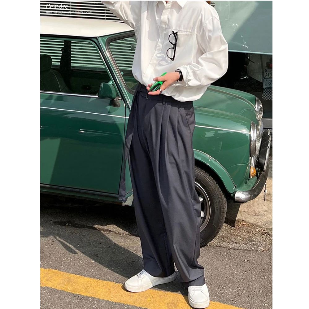 仓石一树夏季宽松透气男裤拖地裤休闲裤高街西裤韩版轻奢痞帅男装