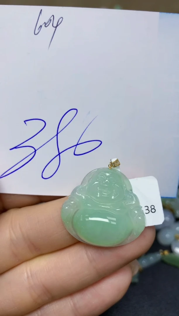 【闪购商品】翡翠挂件18K金镶嵌 天然翡翠A货