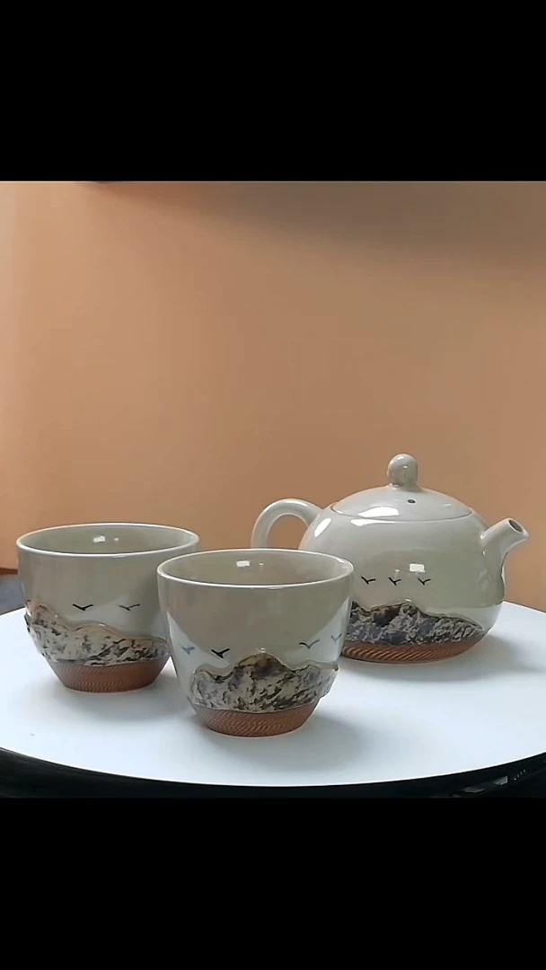 套装石纹草木灰茶具礼盒套装