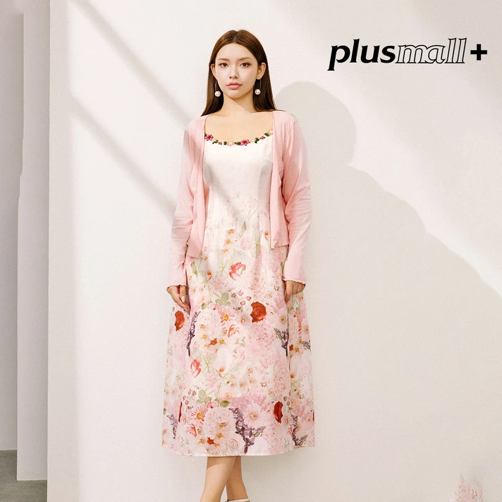 【折扣款】PLUSMALL 莉莉安的花园 减龄百搭显瘦针织开衫PM2506108
