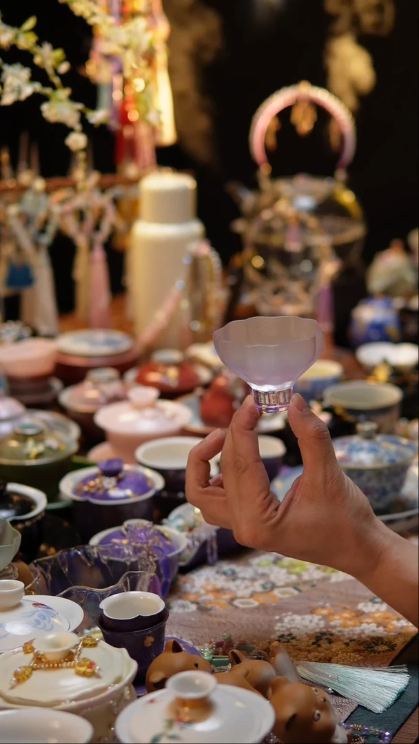 【闪购商品】紫色星空花口客杯