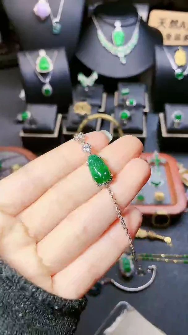 【闪购商品】翡翠手链银S925镶嵌手链