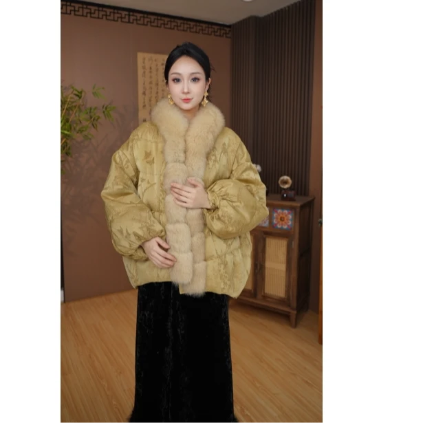 【烟岚云岫】新中式重工提花织金老料冬季保暖外套2024D8001-辛迪