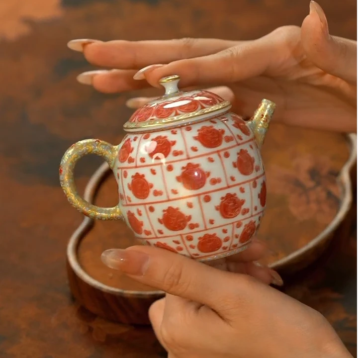 拓片敦煌珐琅财神壶LQ2245茶壶