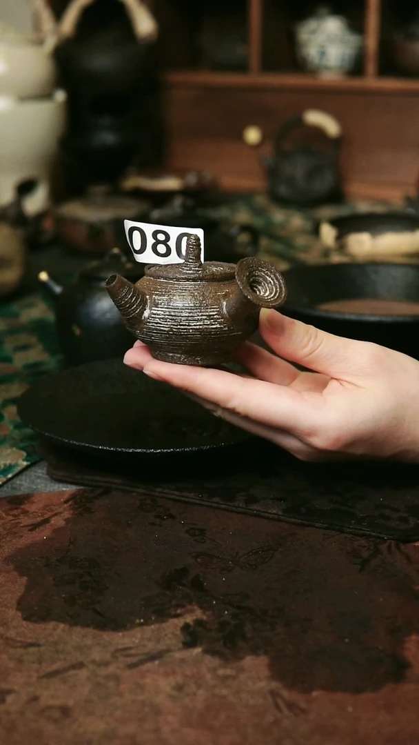 紫砂全手工粉引系列-60毫升茶壶