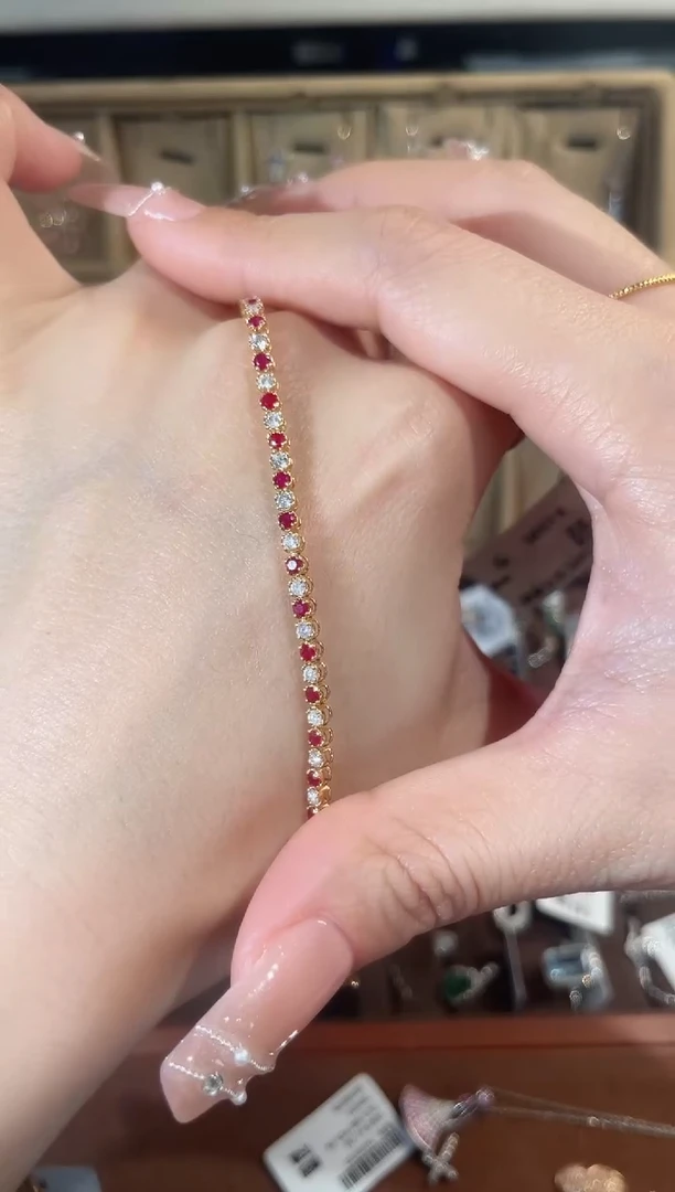 【闪购商品】钻石手链18K金镶嵌【月下高定】手链