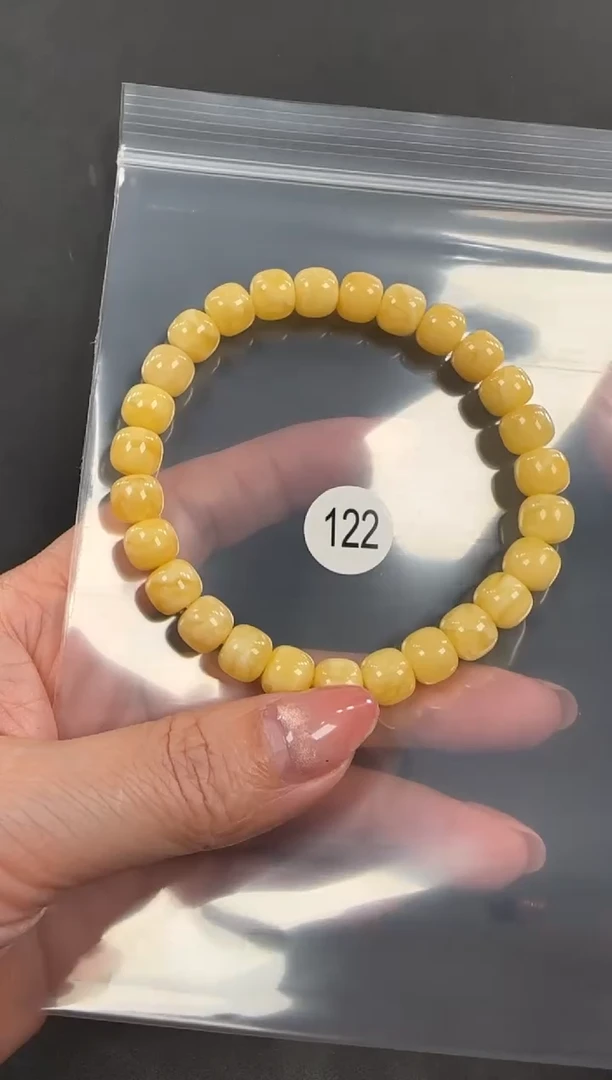 手串蜜蜡未镶嵌?原矿无优化无胶裂蜜蜡老型单圈