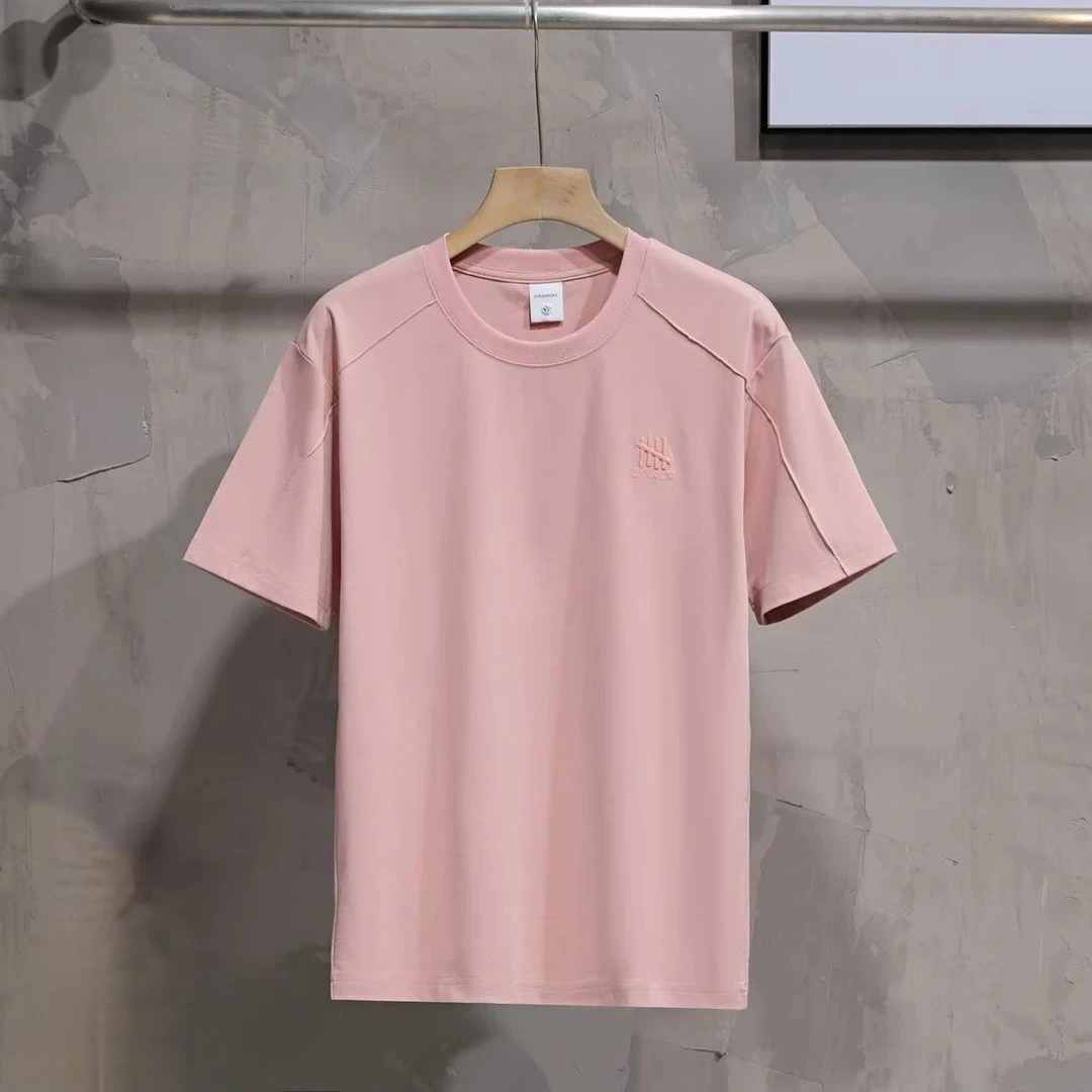 纯色短袖t恤2025男上衣夏季新款刺绣棉质潮流时尚百搭圆领短袖t恤