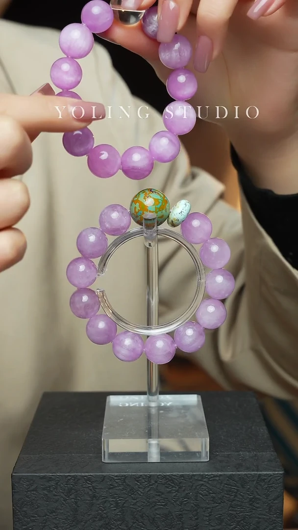 未镶嵌锂辉石手串01紫锂辉手串