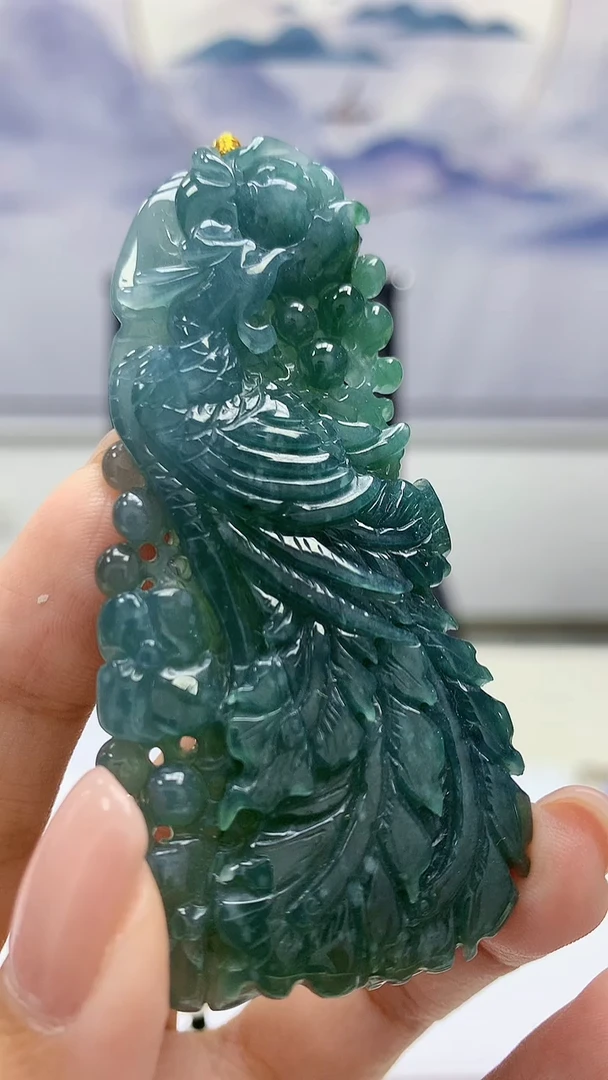 定制翡翠未镶嵌4989xx-毛货挂件50