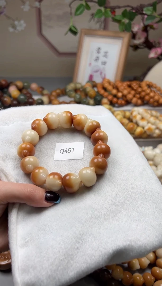 手串菩提根/象牙果Q451猫头17+mm一串通货