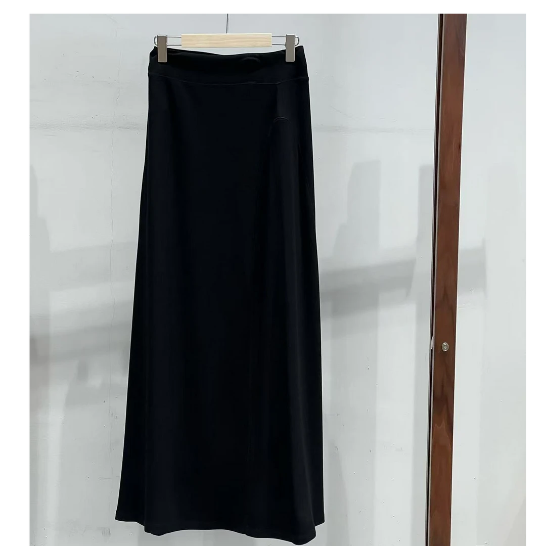 【ATAYI】2025春夏新款高腰显瘦黑色女士半身裙5C09XZ3218#