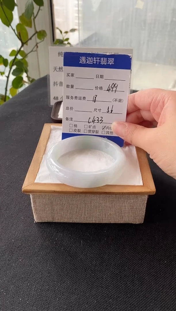未镶嵌手镯翡翠56圈口C433编码