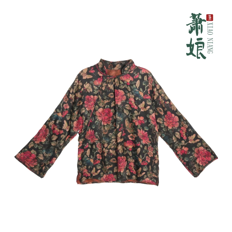 萧娘【妙笔生花】红云纱香云纱上衣新中式桑蚕丝长袖女国风上衣1908